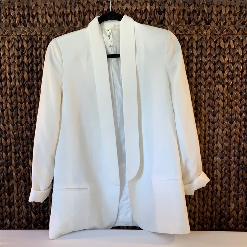Mural White Blazer